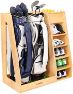 WINGYZ Golf Bag Storage for 2 Bags, Premium Birch Plywood Organizer by wingyz