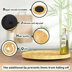 Lazy Susan Organizer, 13.2 Inch Non-Skid Bamboo Turntable - Image 6