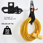 AOBEN 24PCS Garage Hooks, Heavy Duty Double Garage Hanger Organizer Wall Mount Iron Anti-Slip Garage Storage Hooks for Ladder, Power Tool,Bike,Ropes（23 Hooks & 1 hoder Strap-Black - Image 4