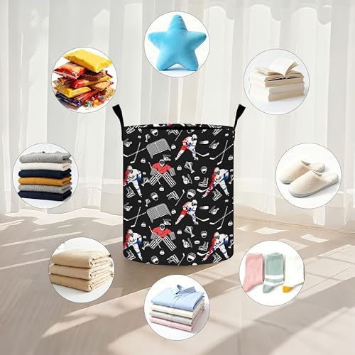 Hockey Laundry Basket Storage Bin Foldable Laundry Hamper Clothes Storage Bucket Organizer 19.6x15.7 Inch For Laundry Room/Bedroom/Bathroom - Image 5