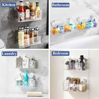Bath Toy Storage 2 Packs, Large Bath Toy Holder - No Drill, Quick-Dry - Image 2