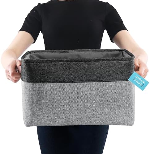 OrganiHaus 16x12.5in Storage Baskets, 3 Pack - Fabric Bins for Shelves - Image 3