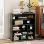 Garden 4 you Shoe Rack Organizer, 5-Tier Wood Cubby Shoe Rack with 2 Storage Shelf and 9 Cubbies, Shoe Organizer Cabinet for Entryway, Hallway, Closet and Garage,Black - Image 7