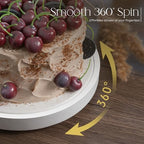 EOSAHR Non-Skid Lazy Susan Turntable, Wooden Rotating Tray for Table, White - Image 2