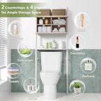 Over The Toilet Storage Bamboo, Bathroom Over Toilet Organizer with Cabinet - Image 4