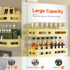 Sevenblue 4-Pack Magnetic Spice Rack for Refrigerator with Hooks, Yellow - Image 4