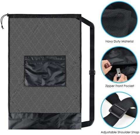 BROTOU Extra Large Mesh Ball Bag, Drawstring Socce Bag for Coach - Image 3