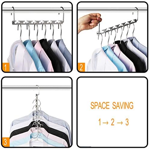 GEFTOL Space Saving Hangers Metal Hanger Magic Cascading Hanger Closet Clothes Organizer(4 Pack) - Image 6