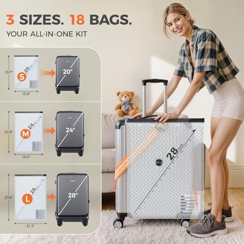 Nicetree 18-Pack Vacuum Bags for Travel with Rechargeable Pump, 3 Sizes - Image 4