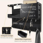 Key Holder Wall Mount with Shelf, Key Hooks for Wall, Black - Image 5