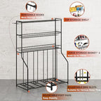 4 Bike Stand, Bike Rack Garage with 3-Tier Storage Rack, Bicycle Stand for Garage Organizer, Indoor Sporting Gear Storage Station for Mountain/Road/Hybrid & Fat Tire Bike, Patent Pending - Image 5
