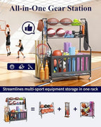 Kitsure Sports Equipment Organizer with Wheels, Garage Ball Storage, 45.6"H - Image 2