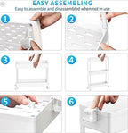 SPACEKEEPER Slim Rolling Storage Cart, 4 Tier Bathroom Cart Organizer,White - Image 9