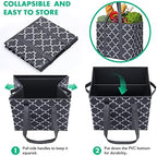 WISELIFE Reusable Grocery Bags 3-Pack Foldable Washable Large Storage Bins, Dark Grey - Image 6