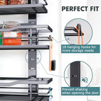 Eastherry Over The Door Pantry Organizer，6-Tier Over The Door Organizer with Adjustable Basket，Metal Hanging Pantry Organizers and Storage for Kitchen, Back of Door Seasoning Rack (Black) - Image 5
