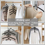 Clothes Hanger Space Saving 2 Pack Multi-Layer Shirt Hangers | Heavy Duty Coat Hanger, Non-slip Foam Padded, Detachable Design, T-Shirt Hangers for Man & Women Dorms and Apartmetns Black - Image 4