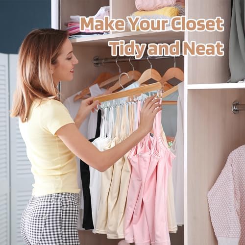 NECAMOCU 2 Pack Bra Hanger for Closet Organizer, Premium Tank Top Hangers | Wooden Bra Holder with 36 Foldable Hooks, 360° Rotating Design, Space Saving Storage for Tank Tops, Bras, Belts, and More - Image 6