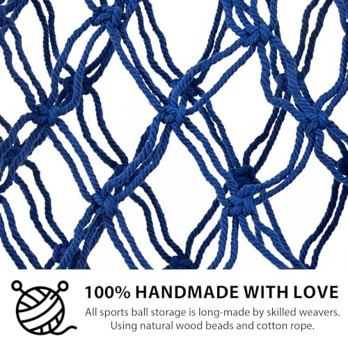 Sports Ball Storage Net,Hanging Basket Organizer Net for Basketballs,Volleyballs Soccer, Sport Equipment Organizer Storage Mesh Bag,Garage Ball Storage,Football Soccer Sports Ball Mesh Net - Image 5