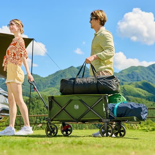 Timber Ridge 49" Extra Long Collapsible Folding Wagon with Tailgate&Brakes - Image 6