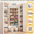5 Tier Hanging Closet Organizer, 14 Compartments Dual Row Storage, Beige | Closet Organizers and Storage with Large & Small Pockets, 3 Sturdy Hooks Support Heavy Loads, Ideal for Dorm, Garment Rack - Image 6