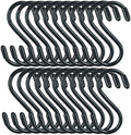 DINGEE 30 Pack Vinyl Coated Heavy Duty S Hooks for Hanging Plants, Clothes, Non Slip Steel Metal Black Rubber Coated Closet S Hooks for Hanging Jeans, Jewelry, Pot, Pan by DINGEEUtilityHook