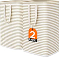 Lifewit 75L x 2 Pack Collapsible Laundry Hamper Large,Tall Foldable Dirty Clothes Baskets Waterproof, Freestanding Double Bags with Easy Carry Handles in Dorm Bedroom Bathroom College, Beige by Lifewit
