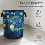 Starry Night Sky Laundry Basket Storage Bin Foldable Laundry Hamper Clothes Storage Bucket Organizer 19.6x15.7 Inch For Laundry Room/Bedroom/Bathroom - Image 4