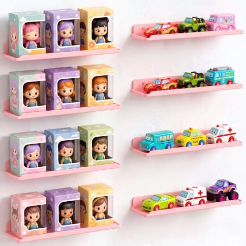 Lifewit Acrylic Floating Shelves for Wall 14" Pink, 8 Pack by Lifewit