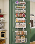 Eastherry Over The Door Organizer，8-Tier Over The Door Pantry Organizer with Adjustable Baskets，Metal Hanging Pantry Organizers and Storage for Kitchen, Back of Door Seasoning Rack (White) by Unknown