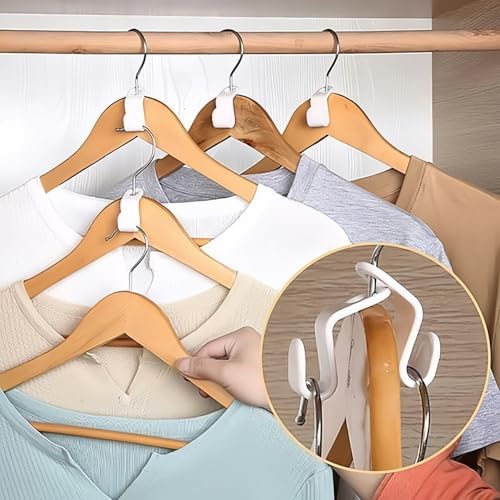 Space Saving Hanger Hooks, 100pcs, Polypropylene, 5KG Max Capacity, White Closet Hangers for Clothes (100PCS) - Image 6