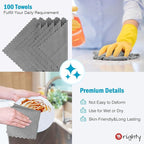 Orighty Microfiber Cleaning Cloth Bulk, 100 Pack, 11.5x11.5 inch, Grey - Image 5