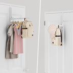Over The Door Hanger Folding Clothes Drying Rack, Double Fold Hanging Door Hooks Coat Rack with Hooks for Indoor Laundry Room Compact Small Space Foldable Portable Door Hanger Hook Collapsible- 2 Pack - Image 2
