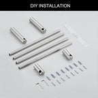 Towel Racks for Bathroom, NEWRAIN 30 inch Double Bath Towel Bar Wall Mounted, Stainless Steel Kitchen Towel Holder, Brushed Nickel Towel Rod Towel Rail Hange - Image 7