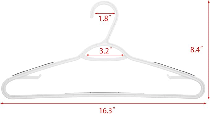 Plastic Clothes Hangers 30 Pack, Non Slip Coat Hanger Grey - Image 7