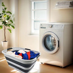 SAMMART 30L(8 gallon) Collapsible Plastic Laundry Basket - Foldable Pop Up Storage Container/Organizer - Space Saving Hamper/Basket - Water Capacity 24L(6.3 gallon) (1, Grey/Slate Grey) - Image 4