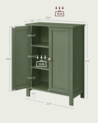 VASAGLE Bathroom Floor Storage Cabinet, 2 Adjustable Shelves, Forest Green - Image 7