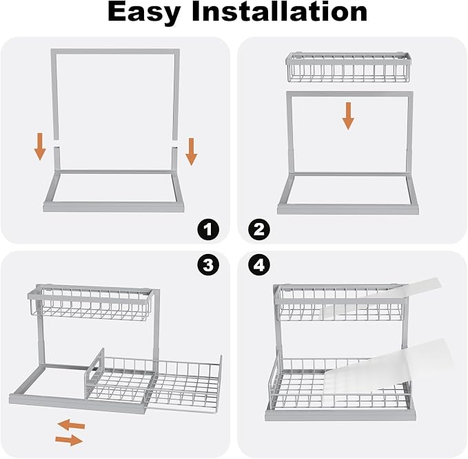 REALINN Under Sink Organizer, Pull Out Cabinet Organizer 2 Tier - Image 8