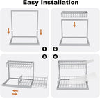 REALINN Under Sink Organizer, L-Shaped 2 Tier Pull Out Cabinet Organizer - Image 6