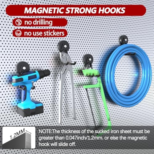3-H Heavy Duty Magnetic Hooks, Large Magnet Hooks,2 Pack Black - Image 4