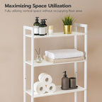 HOOBRO Over The Toilet Storage, 3-Tier Bathroom Organizer Shelf Over Toilet, Freestanding Bathroom Storage Shelves, Space Saver, Easy to Assemble for Room, White WT41TS01 - Image 4