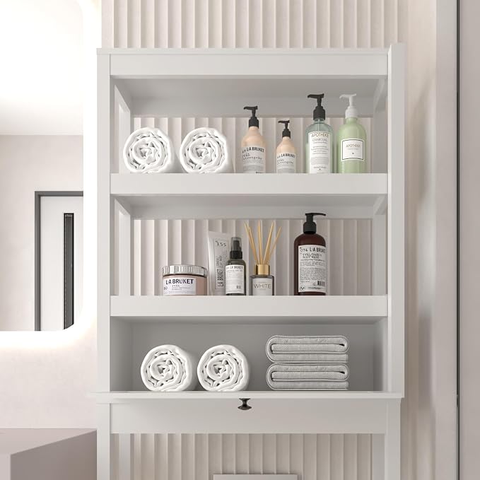 Over Toilet Storage Cabinet with Barn Door & Adjustable Shelves - Image 5