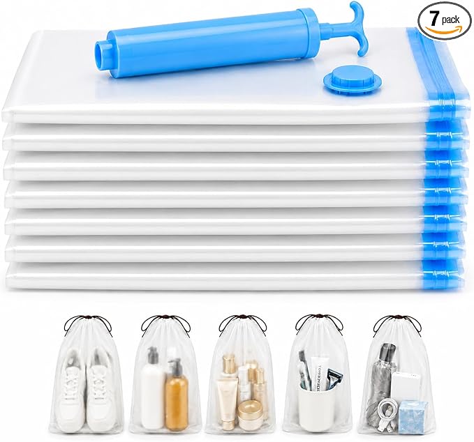 7-Pack Small Vacuum Storage Bags for Travel by Unknown