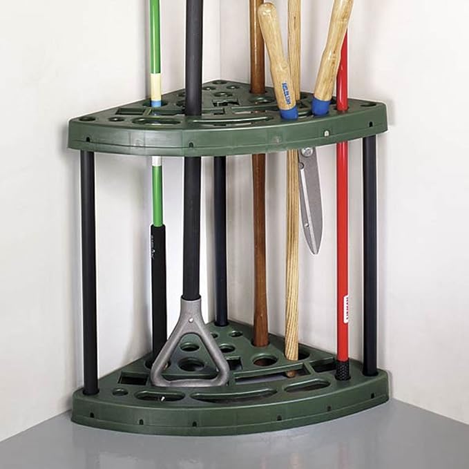 Garden Tool Organizer - Corner Storage Rack that Holds 18 Yard Tools and Broom Holder - Garage Organizers and Storage by Sto-Away - Image 2