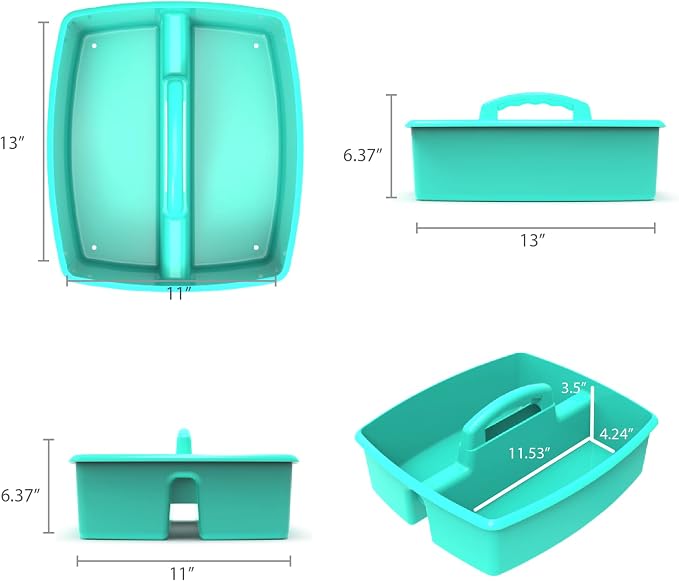 Storex Industries 13" x 11" x 6.375" Large Caddy, Teal - Image 8