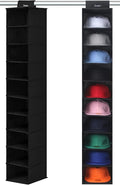 VAESIDA Hat Rack for Closet, 10 Shelf Hanging Hat Organizer for Baseball Caps Storage, Hat Holder Organizer for Hat Display, Best Space Saving Hat Racks for Baseball Cap Organizer, Black by VAESIDA