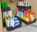 NATURE'S SOURCE 2 Pack Under Sink Organizer 2 Tier Sliding Cabinet Organizers Multi-Purpose Sink Storage Basket L-Shape Narrow Space Storage Shelves with 4 Hook for Kitchen Bathroom Drawer, Black by NATURESSOURCE