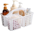 Portable Shower Caddy Basket Plastic Storage Basket with Compartments White by JiatuA