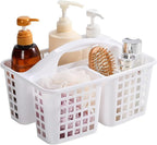 Portable Shower Caddy Basket Plastic Storage Basket with Compartments White by JiatuA