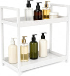 Bathroom Counter Organizer, 2 Tier White Counter Shelf by IDM-UTSL