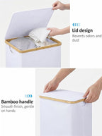 IEGrow Laundry Hamper with Lid,110L Laundry Basket with Mesh Bags,White - Image 6